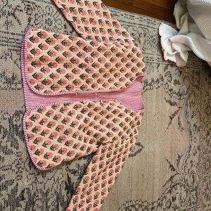 Floral Patterned Jacket with Pink and Green Accents